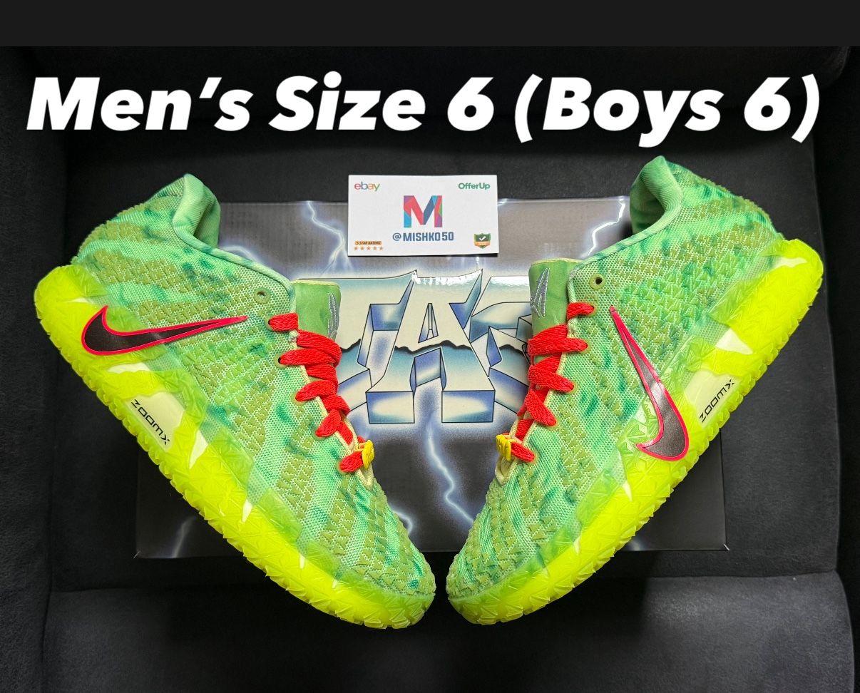 Nike Ja 3 Zombie Halloween Men’s Size 6 Lemon Twist Green Glow Kobe Grinch 6 Protro Morant Size 6Y Reverse Grinches Travis Scott 1 Low High OG Jordan