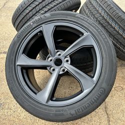 BRAND NEW SET OF 19” OEM 2025 Tesla Model Y Juniper wheels Black Continental ProContact RX 255/45/19 SENSORS 
