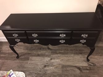 Black elegant 3 drawer dresser with solid surface