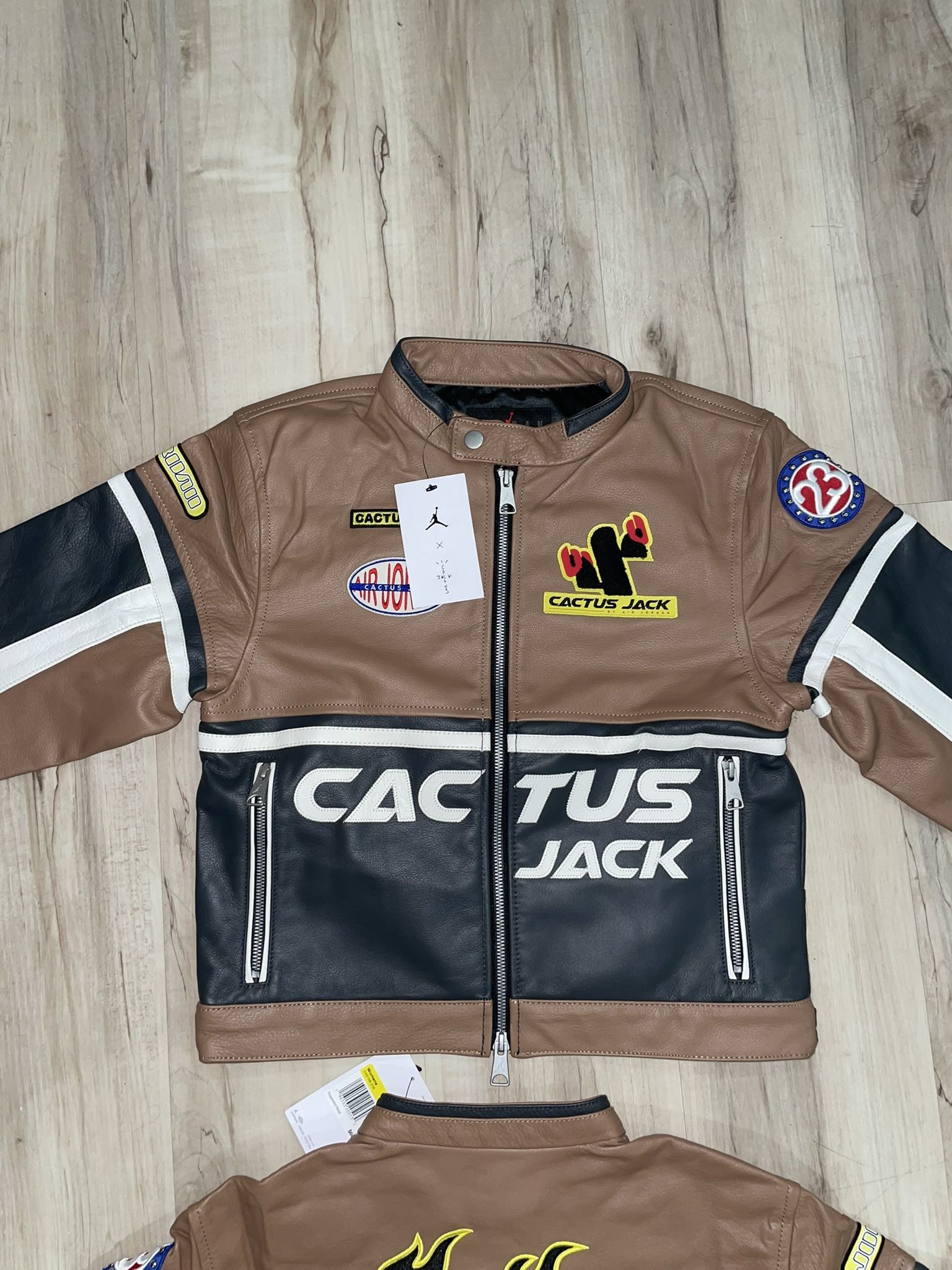 Jordan x Travis Scott Cactus Jack Women's Leather Jacket Jordan x Travis Scott Cactus Jack Women's Leather Jacket