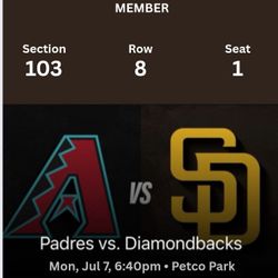 Padres Vs Diamondbacks -Mon 