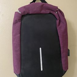 Purple USB Charging Laptop Computer Backpack School College Travel Work Bag NEW