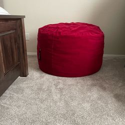 3ft Bean Bag with Removable Red Microsuede Cover