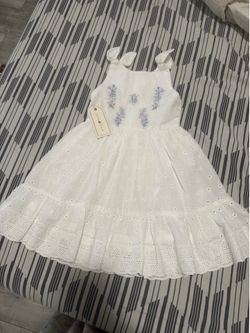 White Eyelet Dress with Embroidery