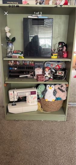 green bookcase