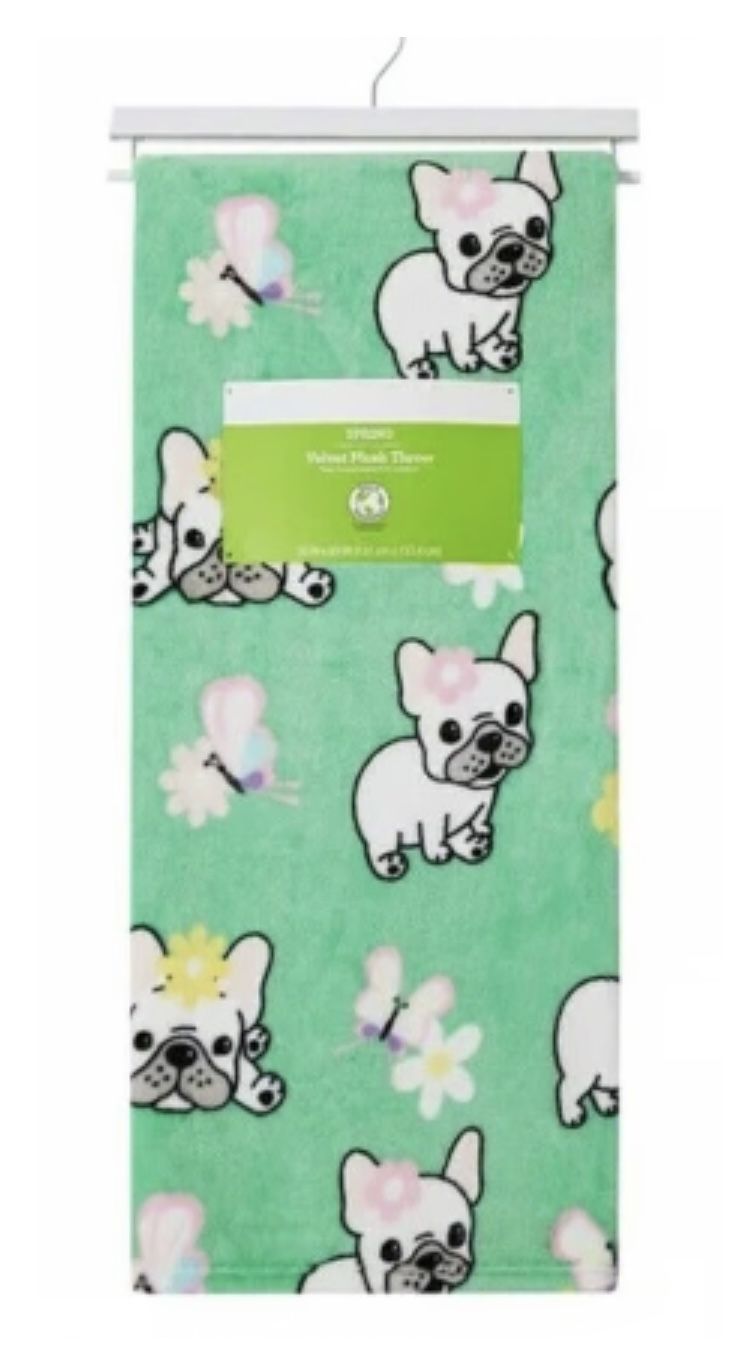 Frenchie Plush Throw 50" x 60"