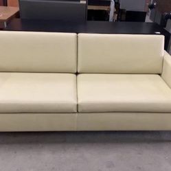 MCM Keilhauer Leather Sofa Couch Lobby Waiting Room Seating 