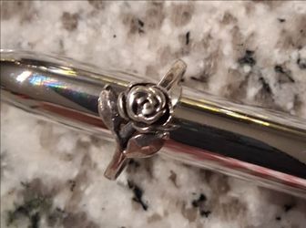 Silver Rose Bar Ring