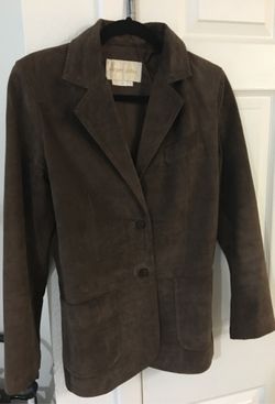 Margaret Godfrey ladies leather suede jacket.size 4. Brown