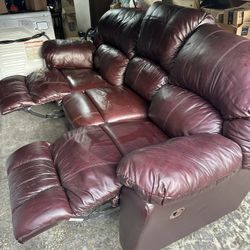 Leather reclining couch