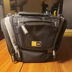 Case Logic Small Camera Case Pouch Zippered Closure Multi Pockets Black & Yellow