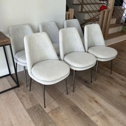 West Elm Finley Low-Back Dining Chairs (6)