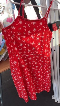 cute red white flower dress