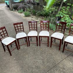 Six Barstool Counter Height Chairs Set