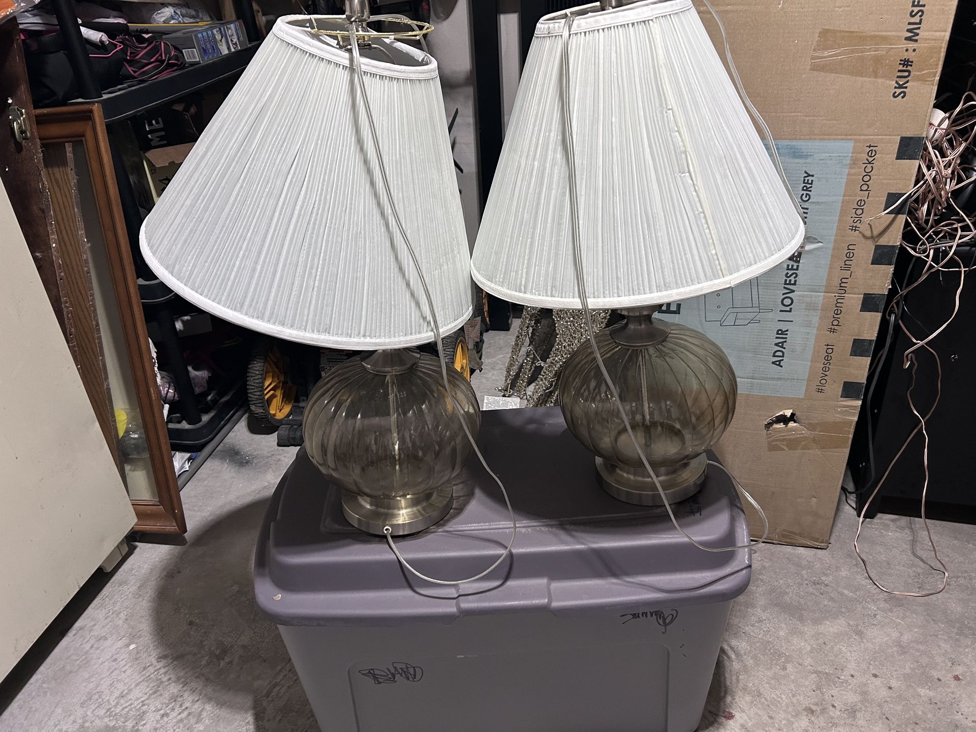 Two Lamps And A Bedroom Set 