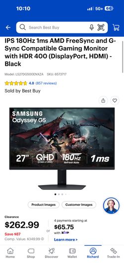 Samsung 1440p monitor 1 Ms