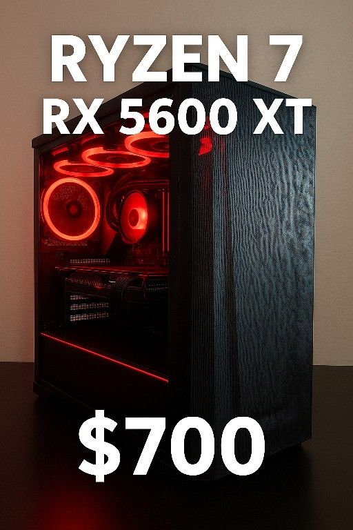 Custom Gaming PC – Ryzen 7 + RX 5600 XT – FAST – Clean Build