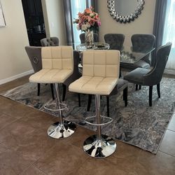 Bar Stools Shell Beige ✨ Clearance $49 Each 🔥 Modern – Brand New! 🔥 ✨ White, Adjustable, 360° Swivel