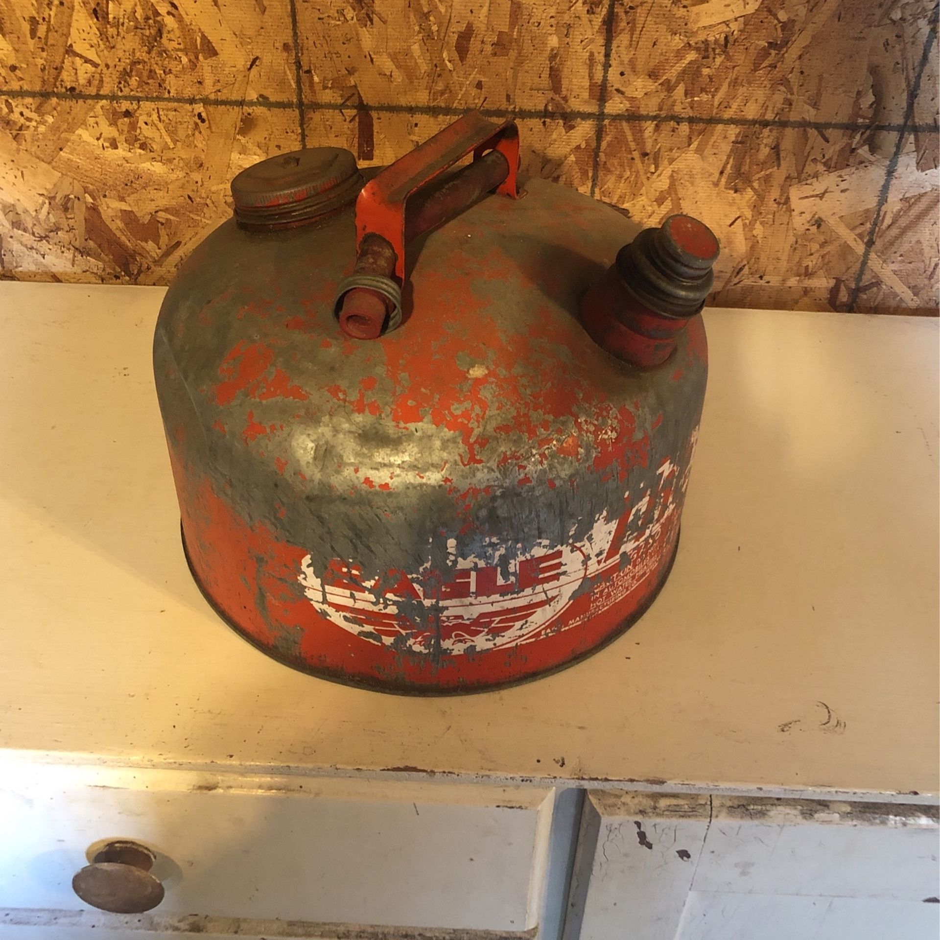 Vintage Eagle Galvanized Steel Gas Can