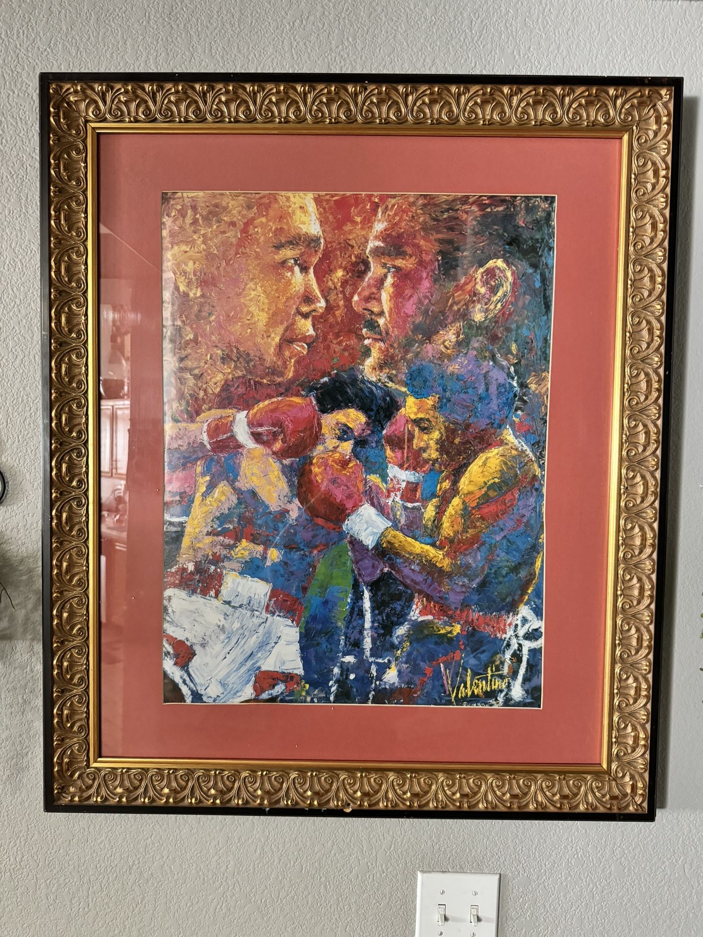 Very Rare Sugar Ray Leonard vs Roberto Duran 3 1989 On Site By Valentino Poster