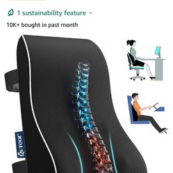 Lumbar Support Pillow for Office Chair Back Support Pillow for Car, Computer, Gaming Chair, Recliner Memory Foam Back Cushion for Pain Relief