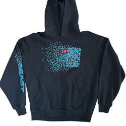 MrBeast Black Pixel Fading Panther Hoodie Pullover Sweatshirt Size Large