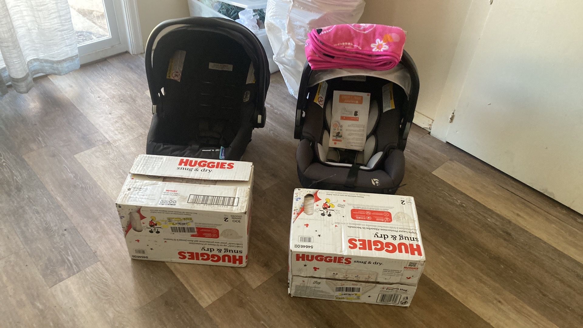 Brand New Infant Car Seat And Size 2 Diapers