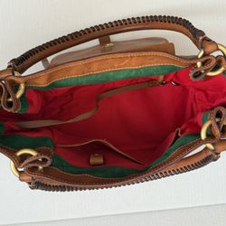 Dooney & Bourke Florentine Vachetta Leather Satchel Handbag - Natural Brown