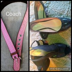 NEW Coach Belt And 2 NEW Pumps (1 Is Nine West). 