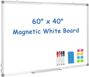 Double-Sided White Board Dry Erase Magnetic Whiteboard Wall 60x40 Large Smooth Write & Clean,