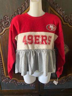 NWT SF 49ers Girl's Colorblock Ruffle Peplum Long Sleeve Top