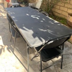 Folding Table With 4 Chair