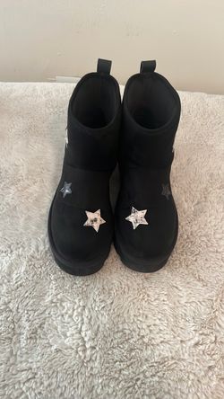 Black Ankle Boots with Star Patches Michael Kors