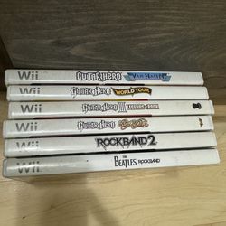 Nintendo Wii Guitar Hero & RockBand Lot