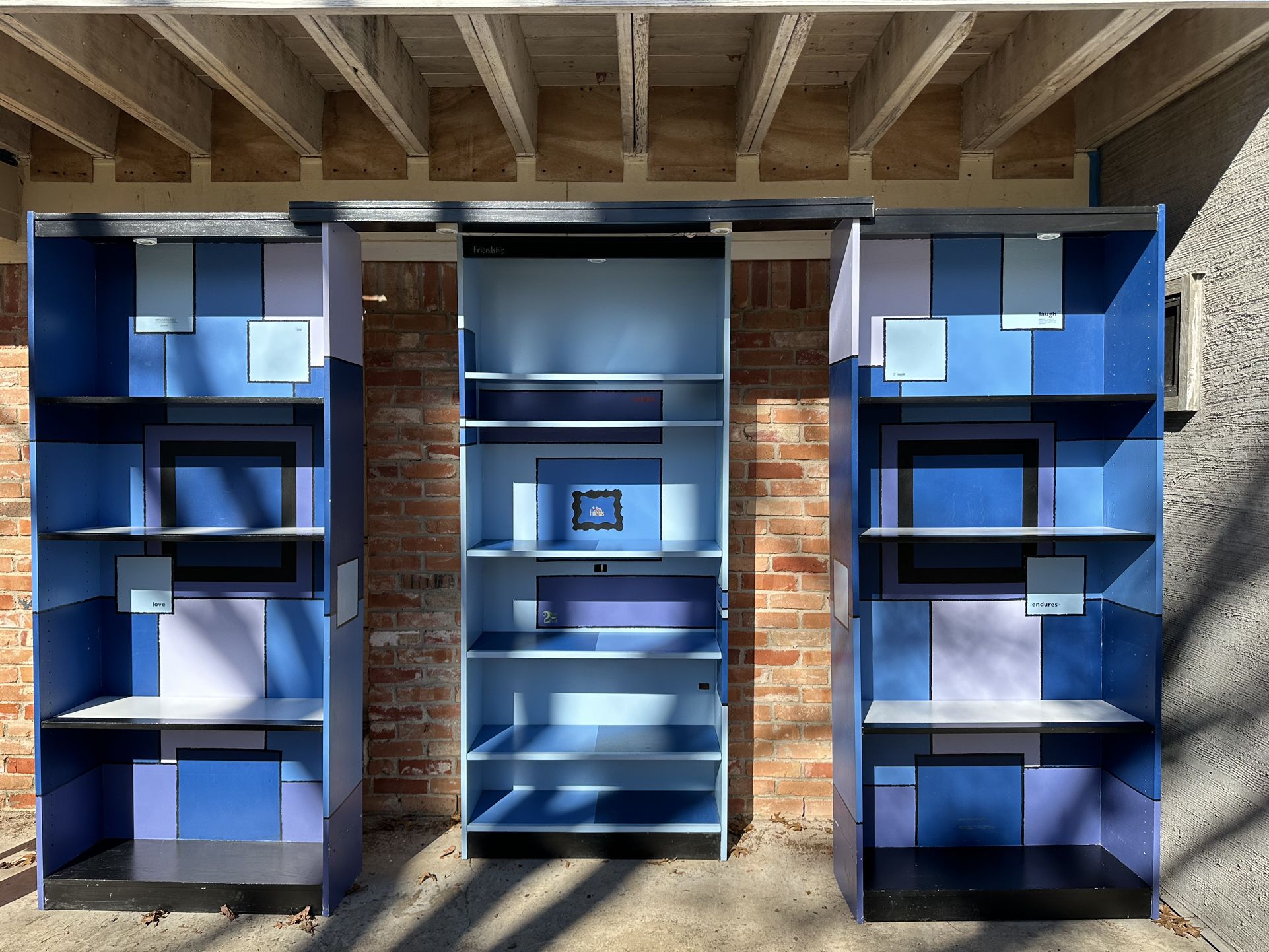 Custom Blue Whimsical Lighted Shelves 