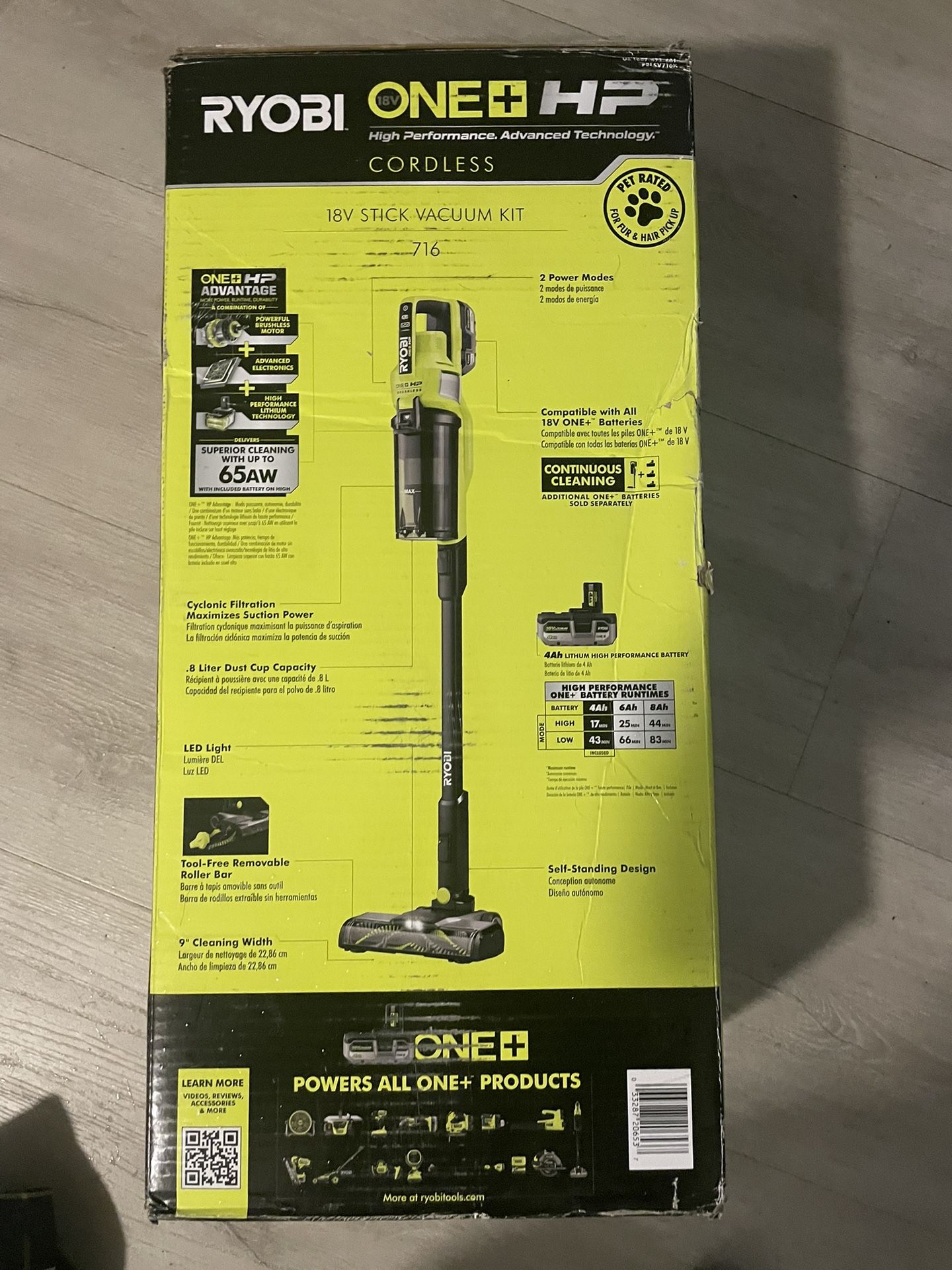 ryobi one 18v stick vacuum kit