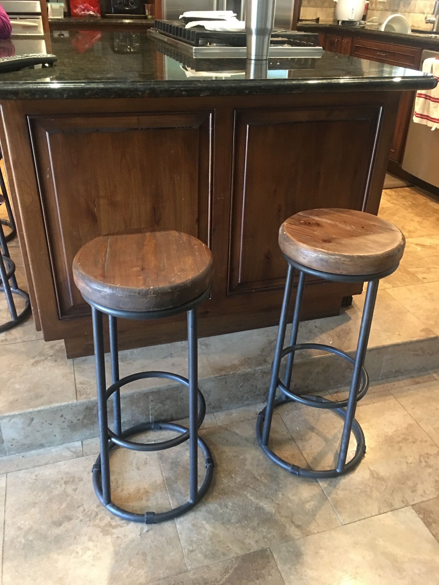 Industrial Rustic Style 30” Metal/Wood Barstool 