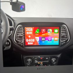 NEW 10” Jeep Car Radio. For Android 13 Compass 2017 thru 2020, Touchscreen Radio for Jeep Compass w/Wireless CarPlay&Android, GPS Navigation