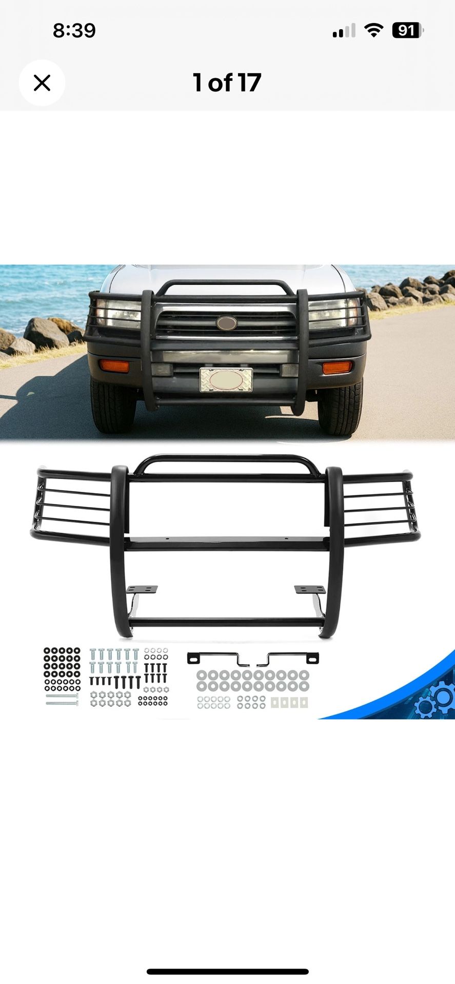 For Toyota 4-Runner 96-98 Tacoma 98-00 Brush Guard Grille Black Bumper Push Bar