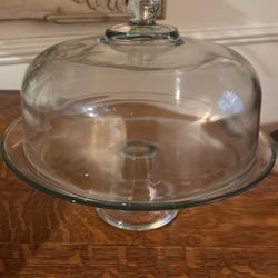 Glass Cake Plate With Cover 