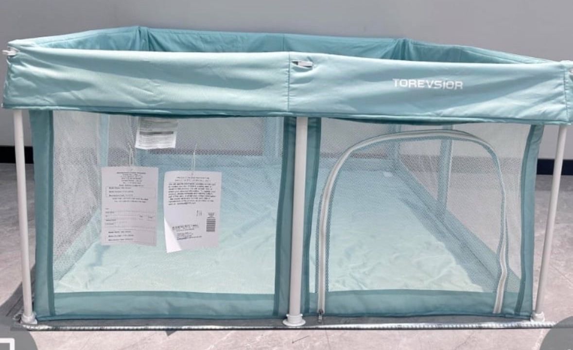 TOREVSIOR Foldable Baby Playpen With Mat, 50"×50" Collapsible Play Pen For Babies And Toddlers, Indoor & Outdoor Kids Safety Play Pen, Portable Play Y