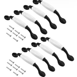 30 black and white handles, knobs and pulls for kitchen cabinets and drawers.