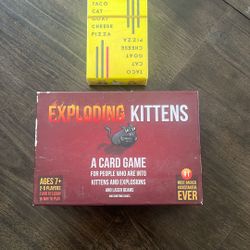 Exploding Kittens + Taco Cat Goat Cheese Pizza