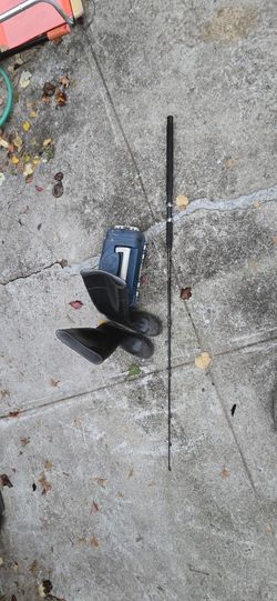 Fishing rod, accessories and boots size 9