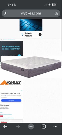 Brand New, Ashley Sleep Essentials Plush King Mattress (Anniversary Edition) and theKing box springs