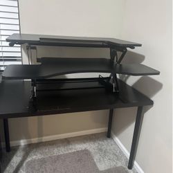 Halter Standing Desk Converter with bottom table