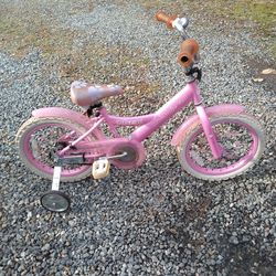 TREK. 16" WHEELS MOUNTAIN. CUB. GIRLS BIKE COMES WITH TRAINING WHEELS.  NRE RETAIL PRICE. 190.   ILL TAKE. 60 BUCKS