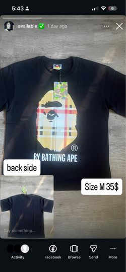 Bape tee 100% cotton 1:1 Medium