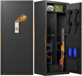 Large Biometric Gun Safe (20-24 Rifles / Pistols) w/ LED & Quick Access [27" Wide / 59" Tall]  [NEW IN BOX]  *Retails for $459* <NO Assembly Required>