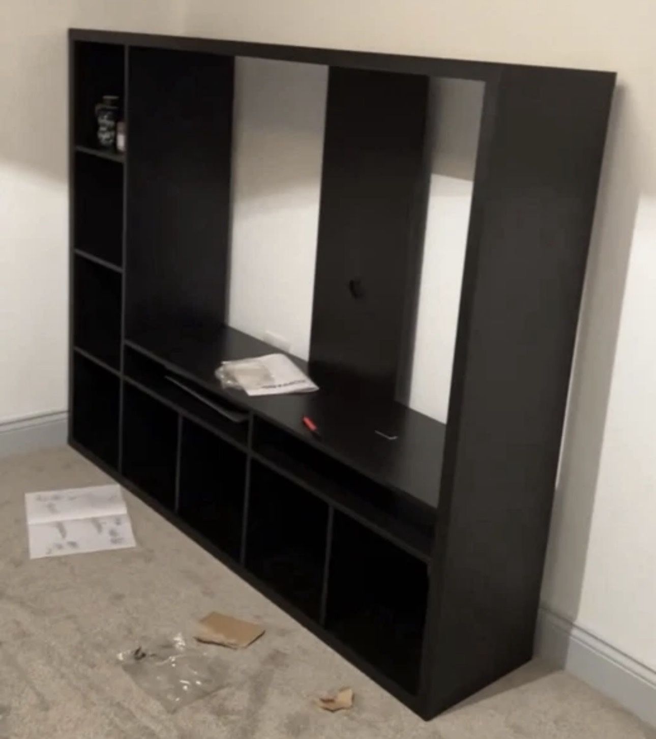 TV storage unit, black-brown